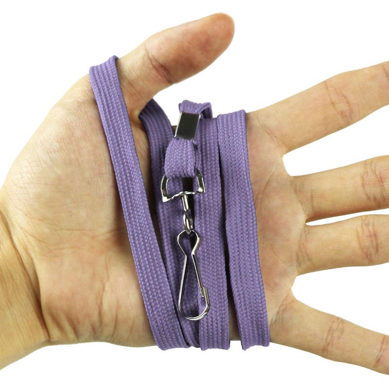 Ollain Badge Lanyards Flat Lanyard Swivel Hooks Durably Neck Bulk lanyards with Clip 100 Pack - Image 3